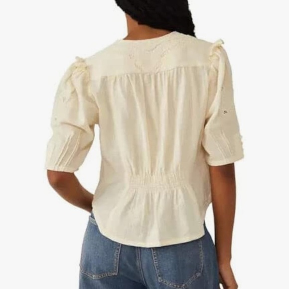 NWT Free People Laurie Embroidered Blouse S - Picture 3 of 9